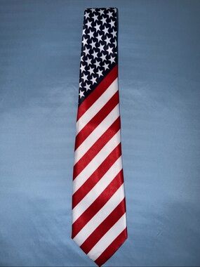 American Flag Pattern Neck Tie - Red, White & Blue